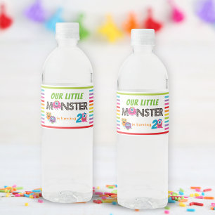 Étiquette Pour Bouteilles D'eau Monster Thème fête d'anniversaire