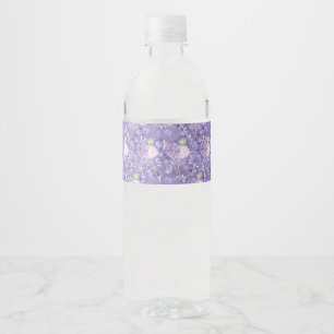 Étiquette Pour Bouteilles D'eau motif d'aquarelle des fleurs de prairie