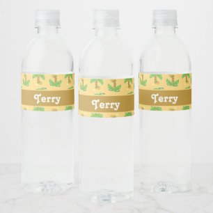 Étiquette Pour Bouteilles D'eau Motif de palmiers tropicaux