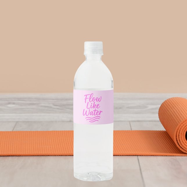 Étiquette Pour Bouteilles D'eau Motivation citation débit rose comme l'eau (Créateur téléchargé)