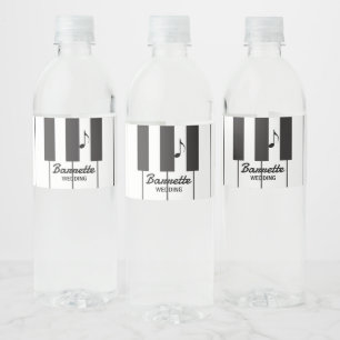 Étiquette Pour Bouteilles D'eau Musiciens créatifs Piano Keys Mariage