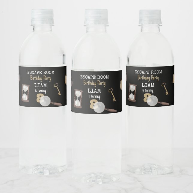 Étiquette Pour Bouteilles D'eau Mystery Kids Secret Agent Spy Détective Anniversai (Bouteilles)