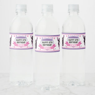 Étiquette Pour Bouteilles D'eau Ninja Warrior Girls Rose Violet Boisson d'annivers