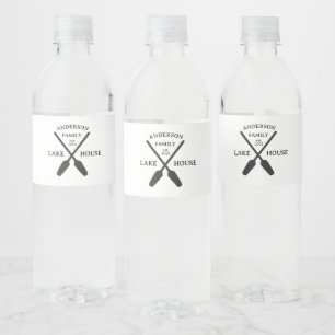 Étiquette Pour Bouteilles D'eau Nom de famille personnalisé Lake House