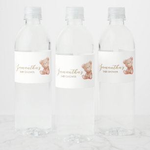 Étiquette Pour Bouteilles D'eau Nous pouvons attendre le Baby shower de l'ours