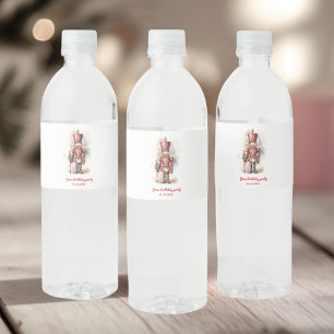 Étiquette Pour Bouteilles D'eau Nutcracker Red Magie Anniversaire