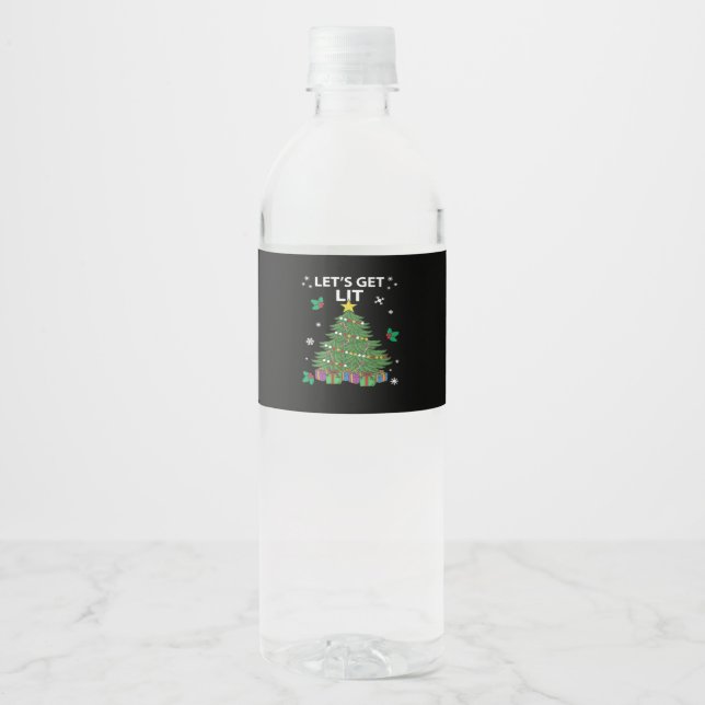 Étiquette Pour Bouteilles D'eau Obtenons Lit Essentiel Style Esthétique (Devant)
