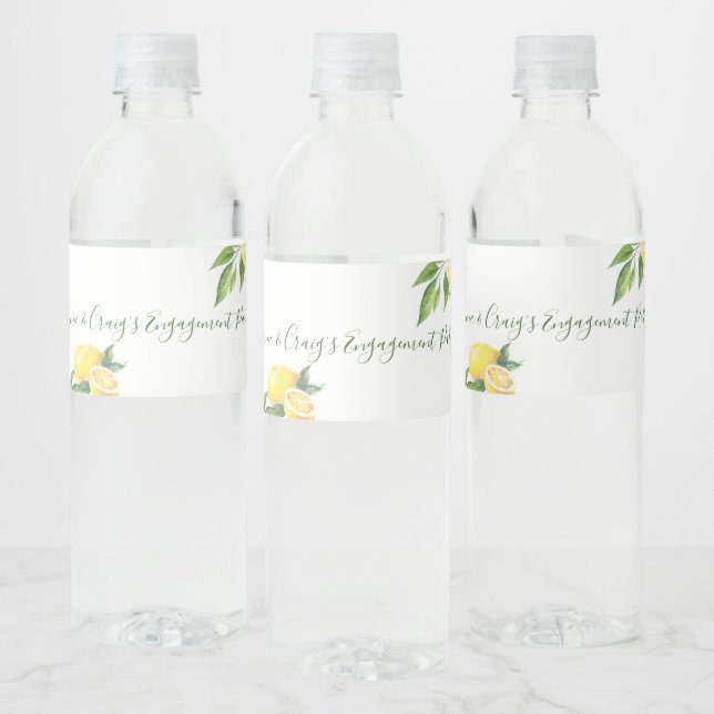 Étiquette Pour Bouteilles D'eau Occasion spéciale d'aquarelle de citron (Bouteilles)