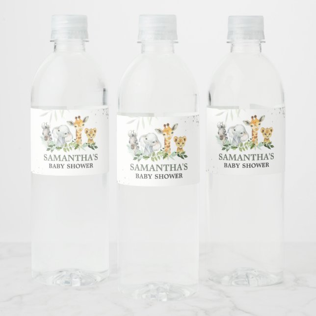 Étiquette Pour Bouteilles D'eau Oh Baby shower Safari garçon (Bouteilles)