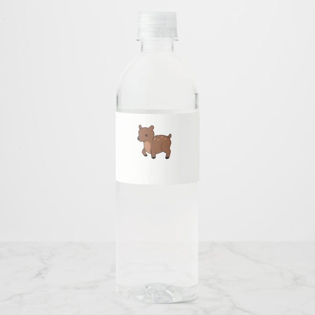 Étiquette Pour Bouteilles D'eau Oh Deer Soft Minimal Design  (Devant)