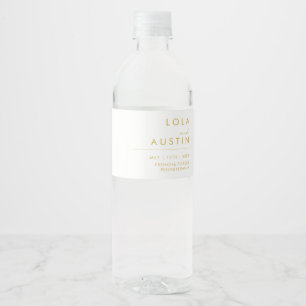 Étiquette Pour Bouteilles D'eau Or minimaliste moderne