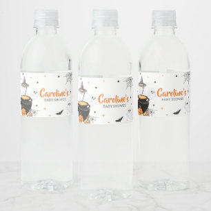 Étiquette Pour Bouteilles D'eau Orange Ghost Halloween Baby brasse Baby shower