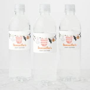 Étiquette Pour Bouteilles D'eau Orange Little Boo Baby shower