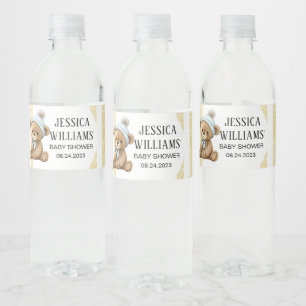 Étiquette Pour Bouteilles D'eau Ours d'or avec bouteille de baby shower ballon éti