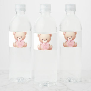 Étiquette Pour Bouteilles D'eau Ours en peluche rose