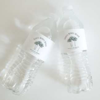 Étiquette Pour Bouteilles D'eau Palm Tree Coloré week-end de bachelorette