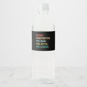 Étiquette Pour Bouteilles D'eau Papaw Pompier Homme Mythe Légende Papa Cadeaux