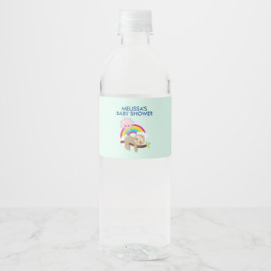Étiquette Pour Bouteilles D'eau Paresse paresseuse mignonne avec Sun et baby