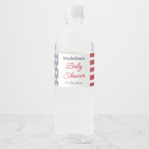 Étiquette Pour Bouteilles D'eau Parti Baby shower Patriotique Rouge Blanc Bleu