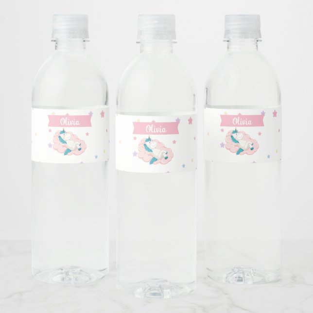 Étiquette Pour Bouteilles D'eau Parti Unicorns (Bouteilles)