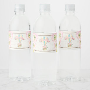 Étiquette Pour Bouteilles D'eau Partie chaude florale de bébé d'aventure de ball