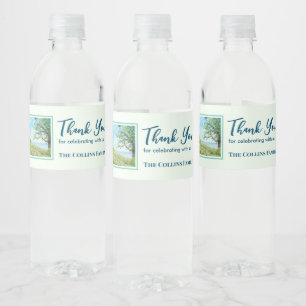 Étiquette Pour Bouteilles D'eau Paysage du terrain de pavot à chauffage domestique