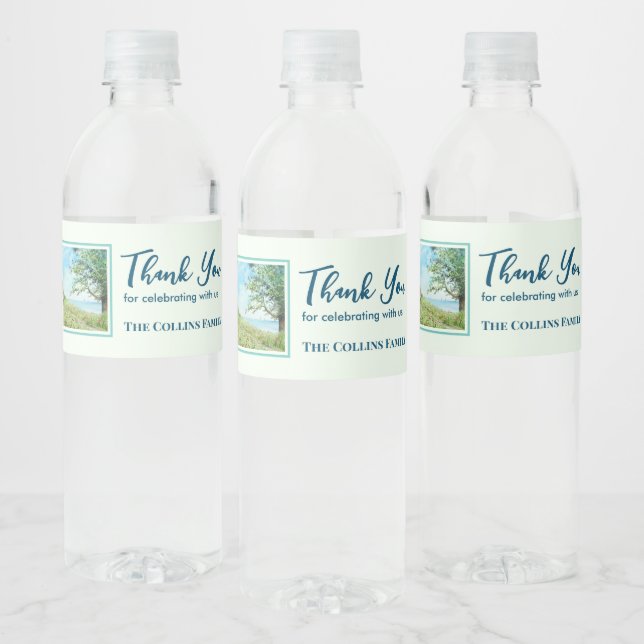 Étiquette Pour Bouteilles D'eau Paysage du terrain de pavot à chauffage domestique (Bouteilles)