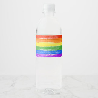 ÉTIQUETTE POUR BOUTEILLES D'EAU PEINTURE À DRAPEAU LGBT RAINBOW