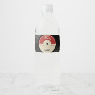 Étiquette Pour Bouteilles D'eau Personalized Vinyl Record Food & Beverage Label Se