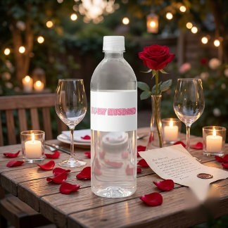 Étiquette Pour Bouteilles D'eau Personnalisé J'aime mon mari – Ajouter une photo d