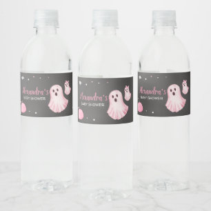 Étiquette Pour Bouteilles D'eau Petit Baby shower Boo Ghost Rose