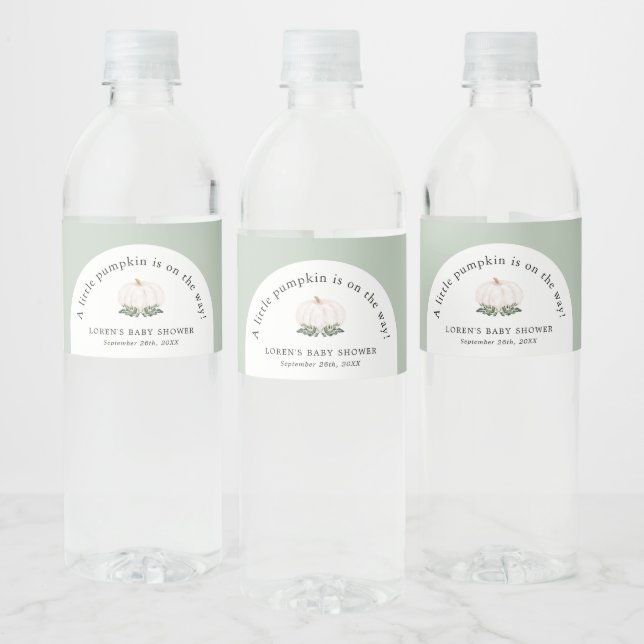 Étiquette Pour Bouteilles D'eau Petit Citrouille En Route Baby shower (Bouteilles)