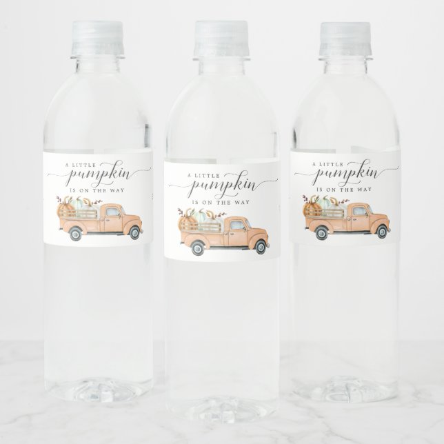 Étiquette Pour Bouteilles D'eau Petit Citrouille sur le chemin Bouteille d'eau Éti (Bouteilles)