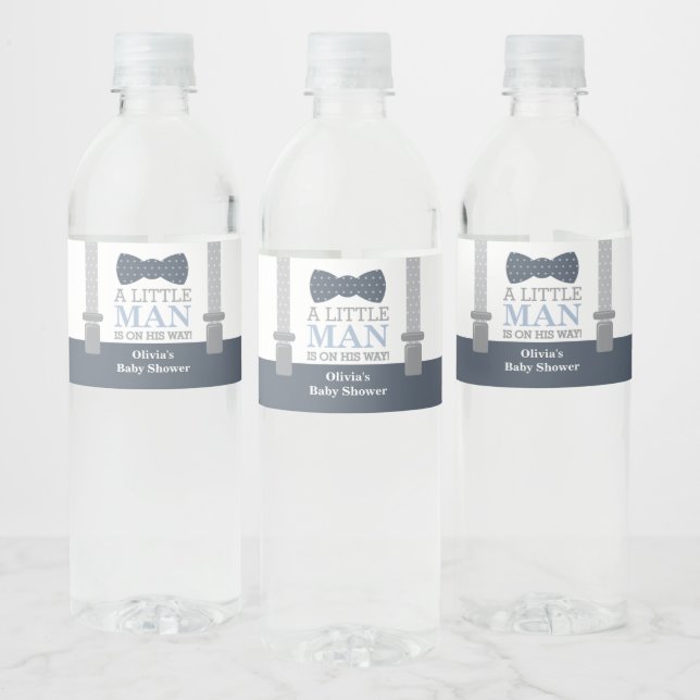 Étiquette Pour Bouteilles D'eau Petit Homme Bouteille avec Cravate de boue (Bouteilles)