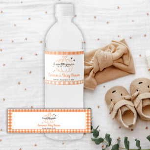 Étiquette Pour Bouteilles D'eau Petite citrouille orange Fête prénatale d'automne