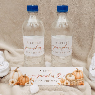 Étiquette Pour Bouteilles D'eau Petite Fête de Bébé Citrouille d'Automne