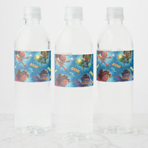 Étiquette Pour Bouteilles D'eau Petite fête de super-héros