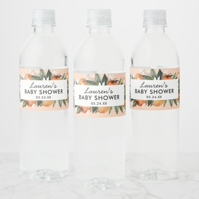 Étiquette Pour Bouteilles D'eau Petits Favoris Citrus pour Baby Shower (Bouteilles)