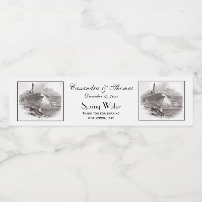 Étiquette Pour Bouteilles D'eau Phare de Montauk Point Hamptons Long Island NY (Étiquettes simples)