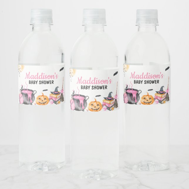 Étiquette Pour Bouteilles D'eau Pink Baby brasse Citrouille Baby shower d'Hallowee (Bouteilles)