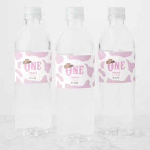 Étiquette Pour Bouteilles D'eau Pink Cowgirl ONE Premier Rodéo 1ère fête d'anniver