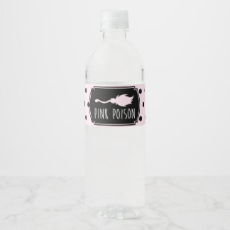 Étiquette Pour Bouteilles D'eau Poison rose Halloween Fille Anniversaire