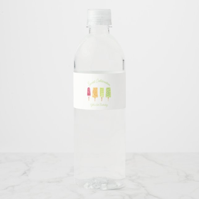 Étiquette Pour Bouteilles D'eau Popsicle fête d'été (Devant)