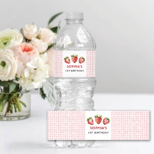 Étiquette Pour Bouteilles D'eau Premier anniversaire fraise