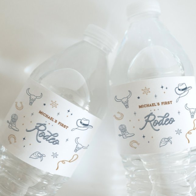 Étiquette Pour Bouteilles D'eau Premier rodéo (Créateur téléchargé)