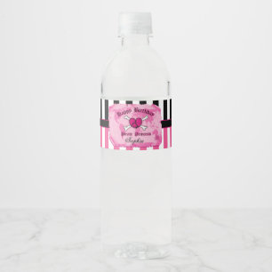 Étiquette Pour Bouteilles D'eau Princesse Pirate Rose, Fête Pirate