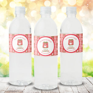 Étiquette Pour Bouteilles D'eau Pull Ugly Sweater Fun Cerf Fête de Noël