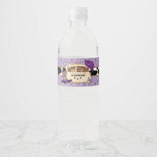Étiquette Pour Bouteilles D'eau Purple Cowgirl, fête d'anniversaire occidentale