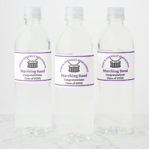 Étiquette Pour Bouteilles D'eau Purple High School Marching Band Graduation Party