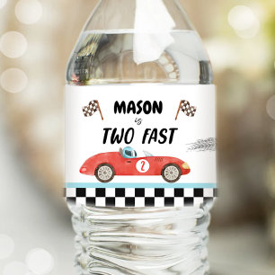 Étiquette Pour Bouteilles D'eau Race Car Fuel Vintage Racing Red Boy Anniversaire